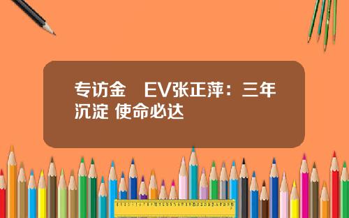专访金菓EV张正萍：三年沉淀 使命必达