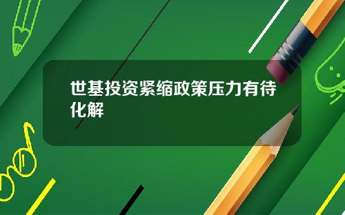 世基投资紧缩政策压力有待化解