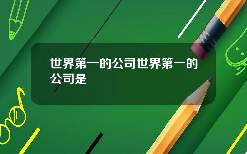 世界第一的公司世界第一的公司是