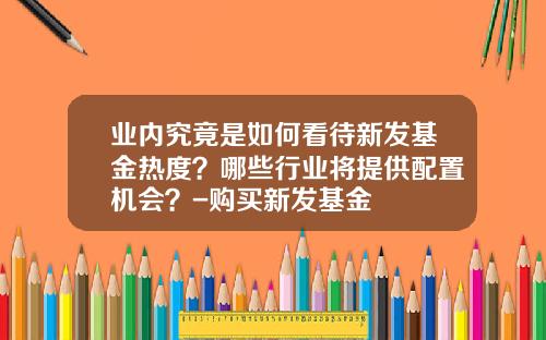 业内究竟是如何看待新发基金热度？哪些行业将提供配置机会？-购买新发基金
