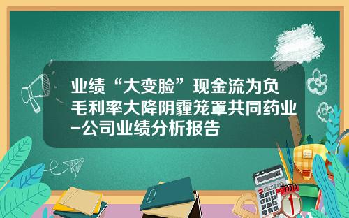 业绩“大变脸”现金流为负毛利率大降阴霾笼罩共同药业-公司业绩分析报告