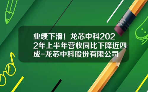 业绩下滑！龙芯中科2022年上半年营收同比下降近四成-龙芯中科股份有限公司