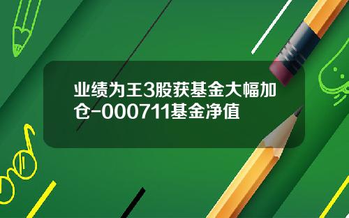 业绩为王3股获基金大幅加仓-000711基金净值