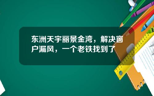 东洲天宇丽景金湾，解决窗户漏风，一个老铁找到了