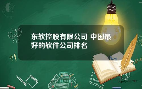 东软控股有限公司 中国最好的软件公司排名
