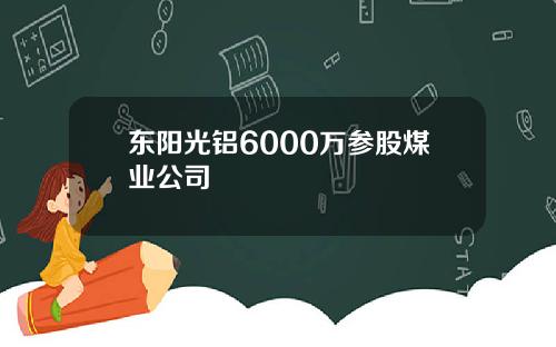 东阳光铝6000万参股煤业公司