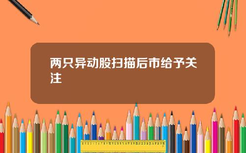 两只异动股扫描后市给予关注