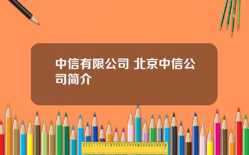 中信有限公司 北京中信公司简介