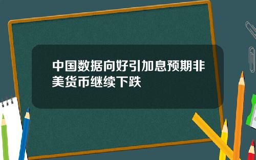 中国数据向好引加息预期非美货币继续下跌