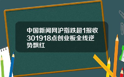 中国新闻网沪指跌超1报收301918点创业板全线逆势飘红