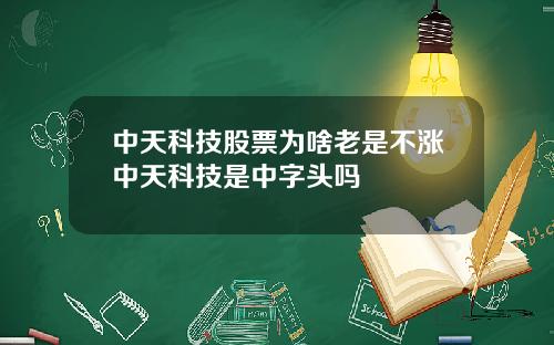中天科技股票为啥老是不涨中天科技是中字头吗