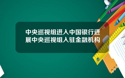 中央巡视组进入中国银行进展中央巡视组入驻金融机构