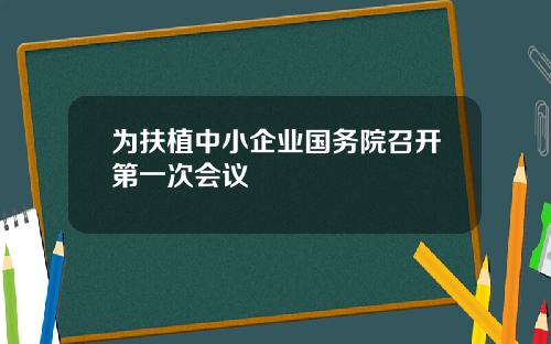 为扶植中小企业国务院召开第一次会议