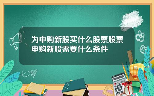 为申购新股买什么股票股票申购新股需要什么条件