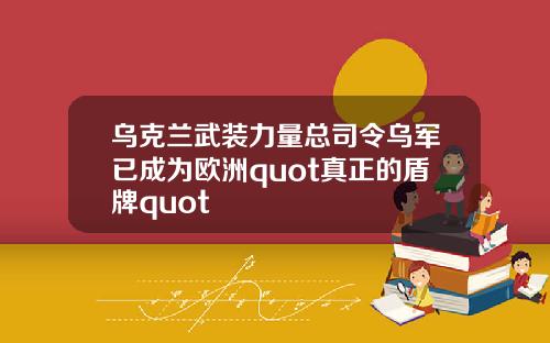 乌克兰武装力量总司令乌军已成为欧洲quot真正的盾牌quot