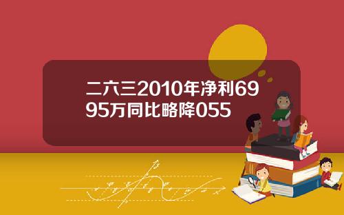 二六三2010年净利6995万同比略降055