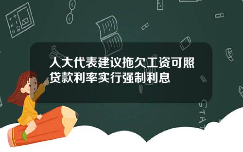 人大代表建议拖欠工资可照贷款利率实行强制利息