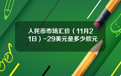 人民币市场汇价（11月21日）-29美元是多少欧元