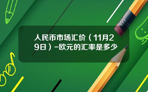 人民币市场汇价（11月29日）-欧元的汇率是多少