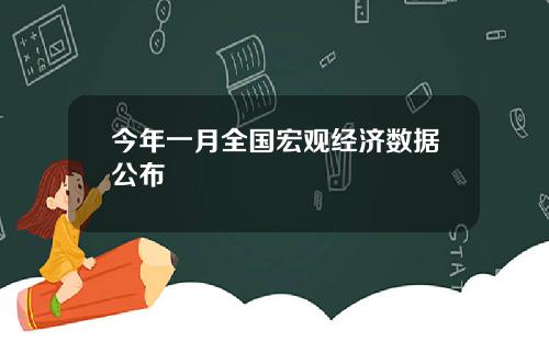 今年一月全国宏观经济数据公布