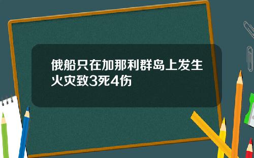俄船只在加那利群岛上发生火灾致3死4伤