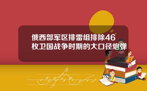 俄西部军区排雷组排除46枚卫国战争时期的大口径炮弹