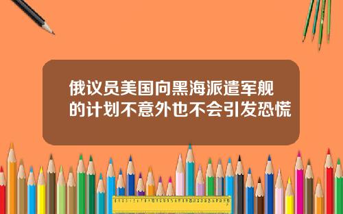 俄议员美国向黑海派遣军舰的计划不意外也不会引发恐慌
