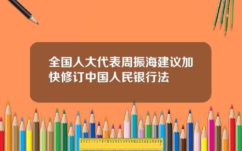 全国人大代表周振海建议加快修订中国人民银行法