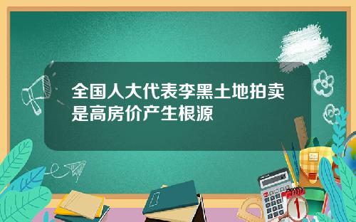 全国人大代表李黑土地拍卖是高房价产生根源