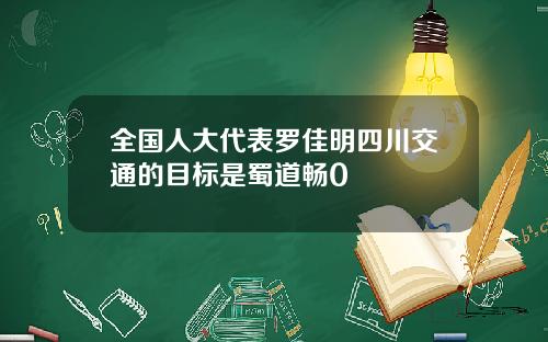 全国人大代表罗佳明四川交通的目标是蜀道畅0