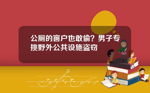 公厕的窗户也敢偷？男子专挑野外公共设施盗窃