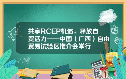 共享RCEP机遇，释放自贸活力——中国（广西）自由贸易试验区推介会举行
