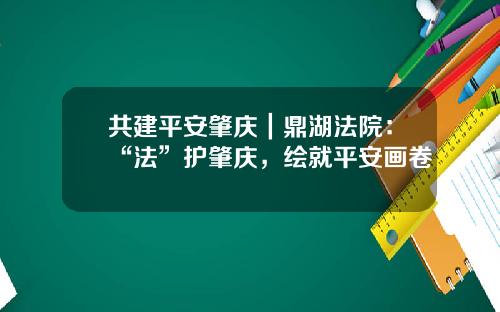 共建平安肇庆｜鼎湖法院：“法”护肇庆，绘就平安画卷