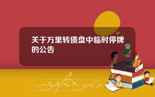 关于万里转债盘中临时停牌的公告