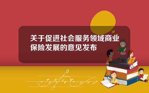关于促进社会服务领域商业保险发展的意见发布