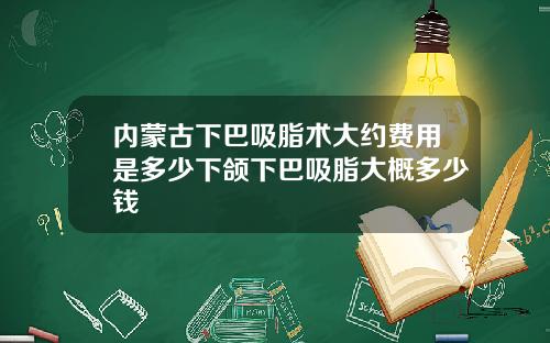 内蒙古下巴吸脂术大约费用是多少下颌下巴吸脂大概多少钱