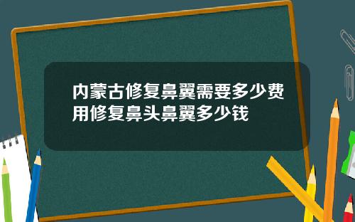 内蒙古修复鼻翼需要多少费用修复鼻头鼻翼多少钱