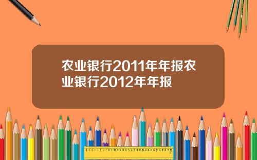 农业银行2011年年报农业银行2012年年报