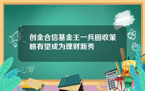 创金合信基金王一兵固收策略有望成为理财新秀