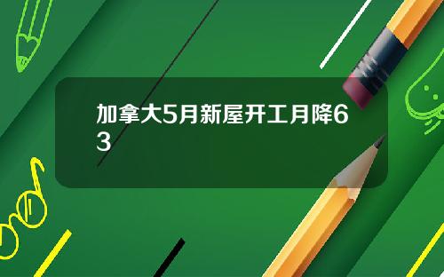 加拿大5月新屋开工月降63