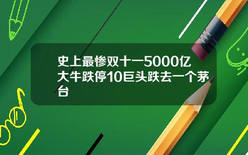史上最惨双十一5000亿大牛跌停10巨头跌去一个茅台