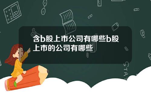 含b股上市公司有哪些b股上市的公司有哪些