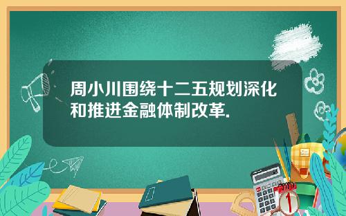 周小川围绕十二五规划深化和推进金融体制改革.