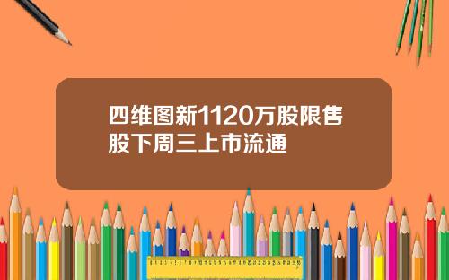 四维图新1120万股限售股下周三上市流通