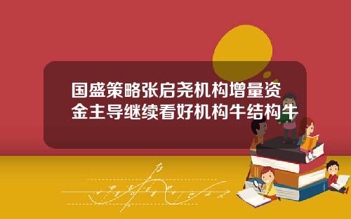 国盛策略张启尧机构增量资金主导继续看好机构牛结构牛