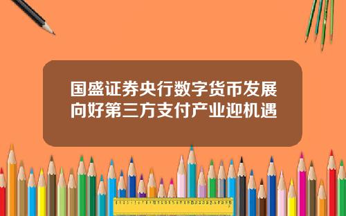 国盛证券央行数字货币发展向好第三方支付产业迎机遇