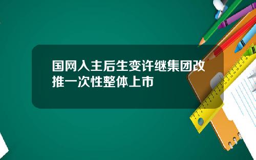 国网入主后生变许继集团改推一次性整体上市