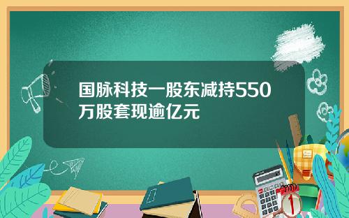 国脉科技一股东减持550万股套现逾亿元