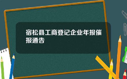 宿松县工商登记企业年报催报通告