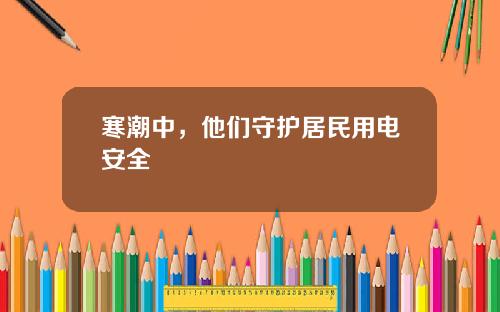 寒潮中，他们守护居民用电安全